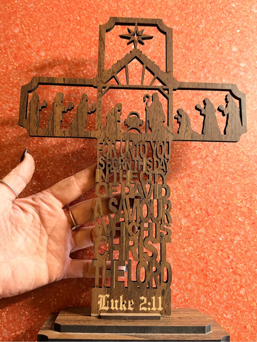 Handmade by me Luke 2:11 wood shelf sign 1/2” thick - Picture 14 of 15